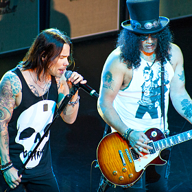 Slash and Myles Kennedy playing on the World On Fire tour at Gila River Casino in Phoenix, Arizona in 2015