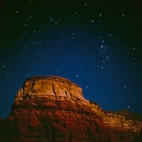 The clear night sky on the drive back to Phoenix from Canyon DeChelly