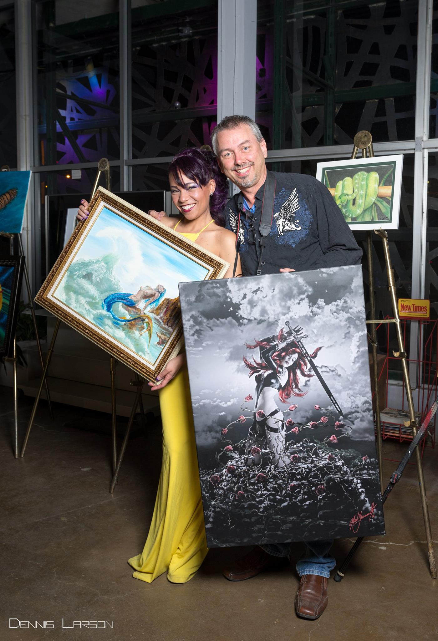 The Art Fashion Show models, makeup artists and hosts at the end of the event