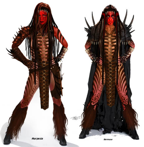 Roy Young's conceptual sketches for the wiccans.