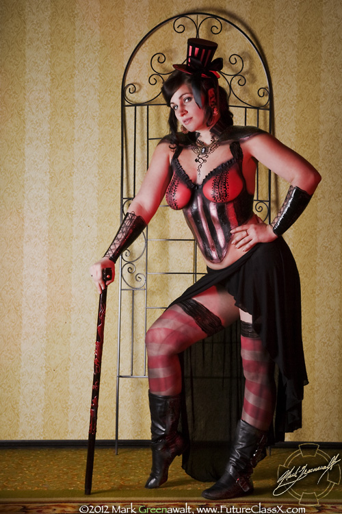 Steampunk bodypainting at DarkCon