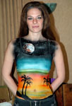 Courtney in airbrushed bodypaint