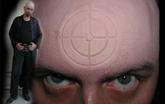 Me as Bullseye from the Daredevil movie for my son's birthday party