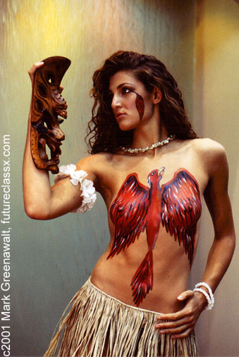 Alison in body paint, Scottsdale, 2001
