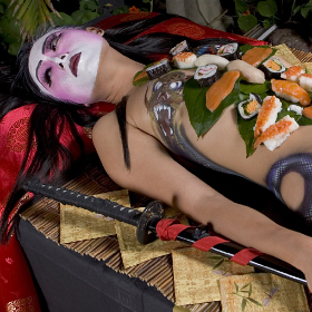 Body sushi at the Alwun House Exotic Art Show