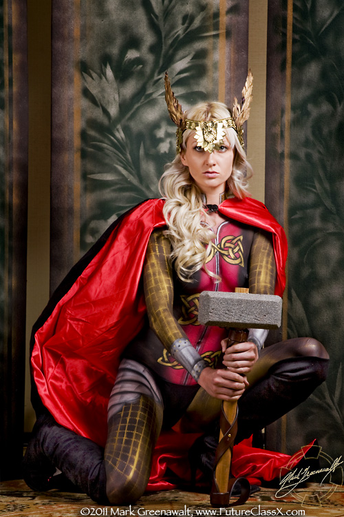 Thor's wife Sif as imagined by bodypainter Mark Greenawalt