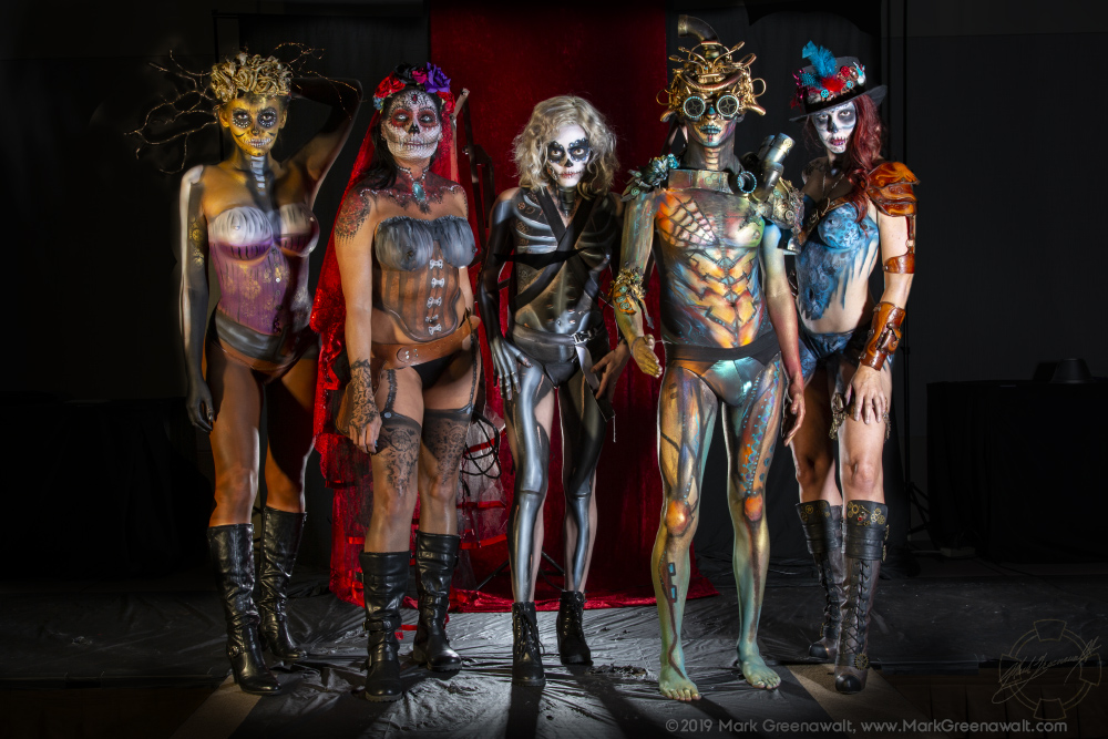 Steampunk de los Muertos theme Bodypainting at Phoenix Fan Fusion