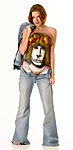 Kayla Rei body painted with Jim Morrison portrait