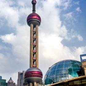 The Oriental Pearl Radio & Television Tower is a TV tower in Shanghai