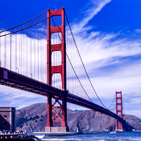 The Golden Gate Bridge in San Francisco, California. An iconic piece of architecture for the United States of America.