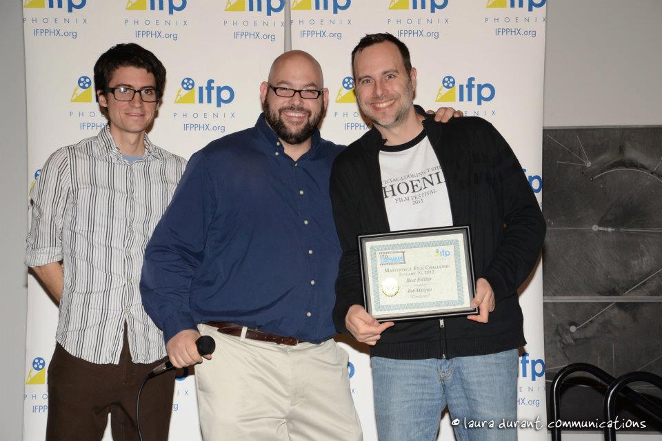 Cordones Bob Marquis receiving best editing award at Award Ceremony