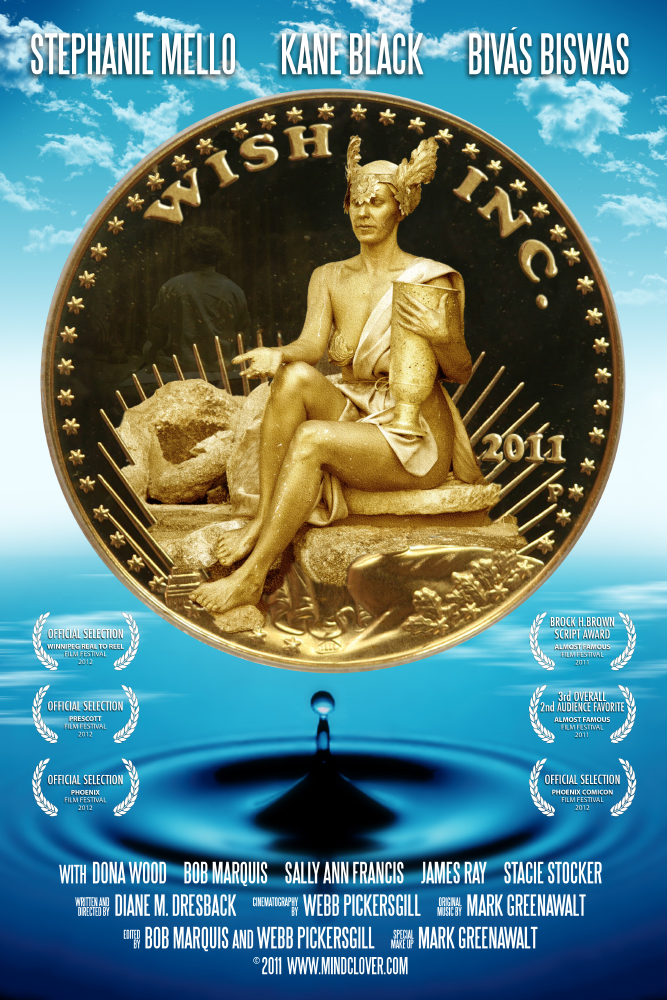 Wish Inc. movie poster with bodypainted statue