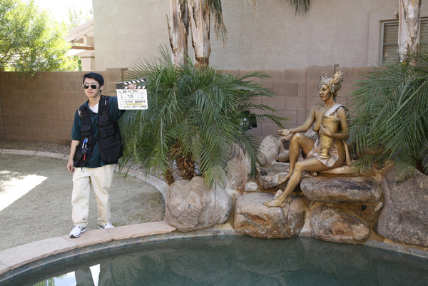 Wes Peterson with the clapper slate