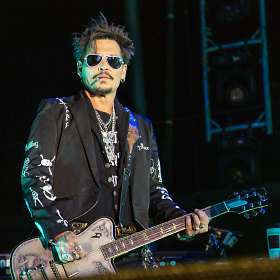 Hollywood Vampires is Johnny Depp, Alice Cooper, and Joe Perry.  Burning Hot Events Concert Photography