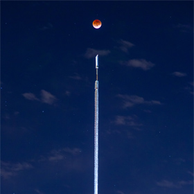 Fire in the Catalina Mountains near Tucson called the Big Horn fire plus the Milkey Way in the sky above.