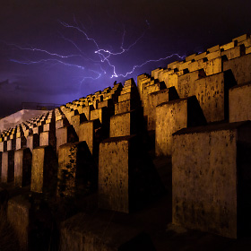 Lots of shots till I caught the lightning at this Breaking Bad scene location in Albuquerque, New Mexico