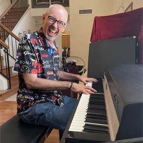 Mark Greenawalt jamming out on his vintage Fender Rhodes Mark I Stage 73 Electric Piano